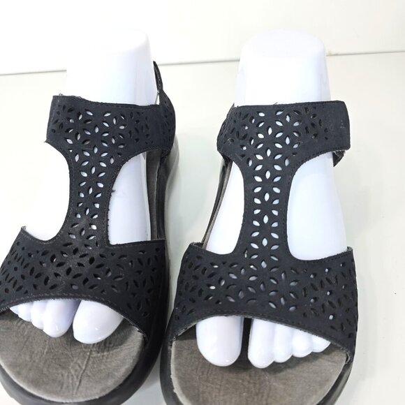 Jambu Zoe Black Slingback LAser Cut Women’s Comfort Sandals - Picture 4 of 8